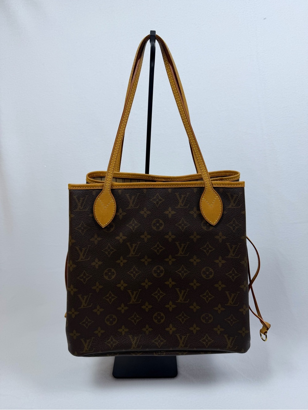 Louis Vuitton Monogram Neverfull MM Tote Bag Brown Vachetta Leather Authentic - Picture 3 of 16